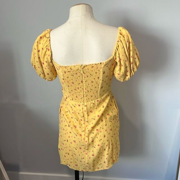 Reformation Yellow Puff Sleeve Mini‎ Dress - Picture 4 of 5